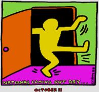 National Coming Out Day logo designed by Keith Haring